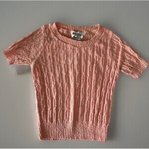 The Wilroy Traveller Brownstone Studio Vintage Pink Cable Knit Top Pink Size M